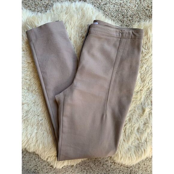 T by Alexander Wang Slim Stretch Pants with Ankle Zipper Beige Tan Size S - Picture 3 of 12